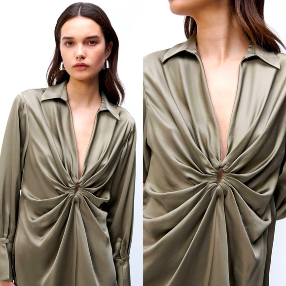 NWT JONATHAN SIMKHAI Roma Mini Dress in Willow Size Small - Picture 4 of 12